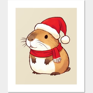 Christmas Capybara Posters and Art